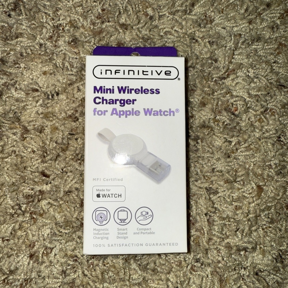 5/$30 Infinitive Mini Wireless Charger for Apple Watch - White